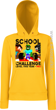 School Challenge Level this year PRO - bluza damska z kapturem żółta
