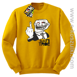 SUPER TROLL FACE FuckUP - bluza bez kaptura standard żółta