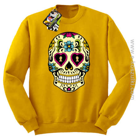 Floral Hearth Skull Design - bluza bez kaptura STANDARD 