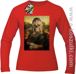 Mona Lisa Chewbacca CZUBAKA - longsleeve męski czerwony