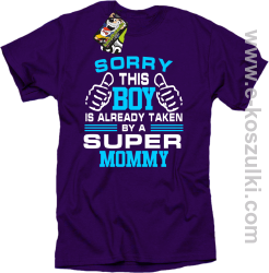 Sorry this boy is already taken by a super mommy - Koszulka męska fiolet 