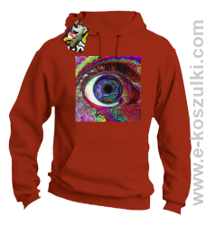 PSYCHODELIC EYE - bluza z kapturem pomarańczowa