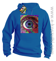 PSYCHODELIC EYE - bluza z kapturem niebieska