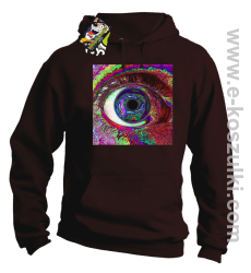 PSYCHODELIC EYE - bluza z kapturem brązowa