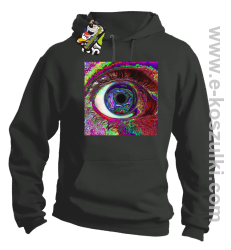 PSYCHODELIC EYE- bluza z kapturem szara