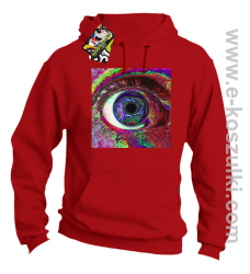 PSYCHODELIC EYE - bluza z kapturem czerwona