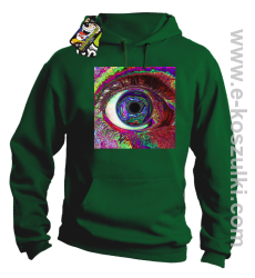 PSYCHODELIC EYE - bluza z kapturem zielona