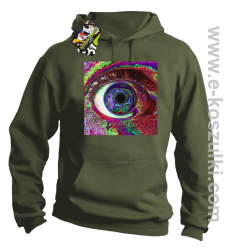 PSYCHODELIC EYE - bluza z kapturem khaki