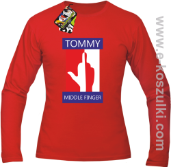 Tommy Middle Finger - longsleeve męski czerwony