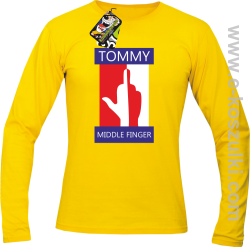 Tommy Middle Finger - longsleeve męski żółty