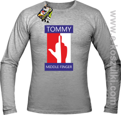 Tommy Middle Finger - longsleeve męski melanż 