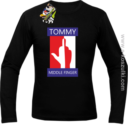 Tommy Middle Finger - longsleeve męski czarny