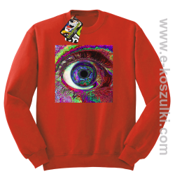 PSYCHODELIC EYE - bluza bez kaptura STANDARD czerwona