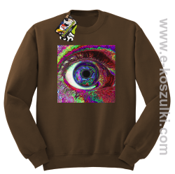 PSYCHODELIC EYE - bluza bez kaptura STANDARD brązowa