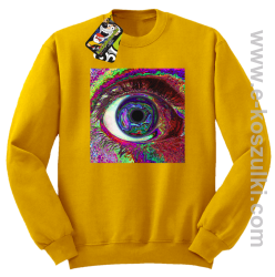 PSYCHODELIC EYE - bluza bez kaptura STANDARD żółta