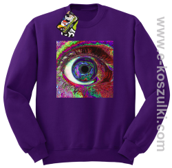 PSYCHODELIC EYE - bluza bez kaptura STANDARD fioletowa