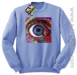 PSYCHODELIC EYE - bluza bez kaptura STANDARD błękitna