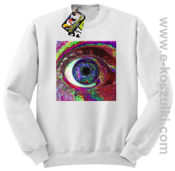 PSYCHODELIC EYE - bluza bez kaptura STANDARD biała