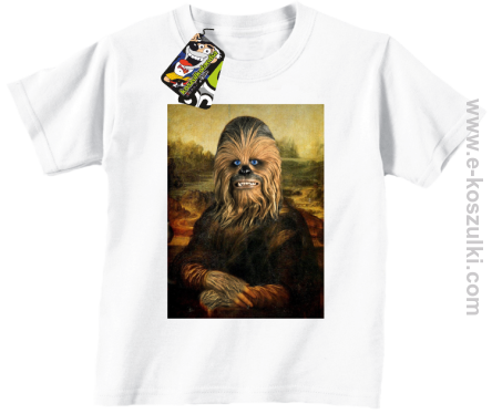 Mona Lisa Chewbacca CZUBAKA - koszulka dziecięca biała