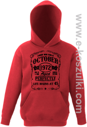 Legends were born in October Aged Perfectly Life Begins - z własną personalizacją - bluza dziecięca z kapturem czerwona