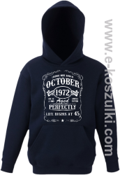 Legends were born in October Aged Perfectly Life Begins - z własną personalizacją - bluza dziecięca z kapturem granatowa