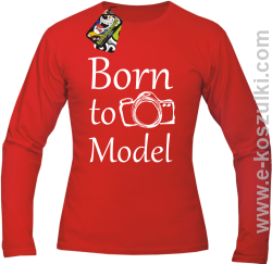 Born to model - Longsleeve męski czerwony