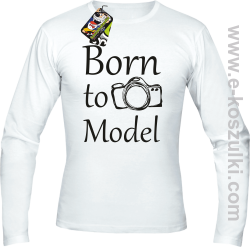 Born to model - Longsleeve męski biały