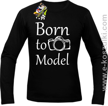 Born to model - Longsleeve męski czarny