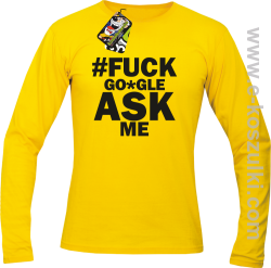 FUCK GOOGLE ASK ME - longsleeve męski żółty