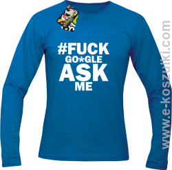 FUCK GOOGLE ASK ME - longsleeve męski niebieski