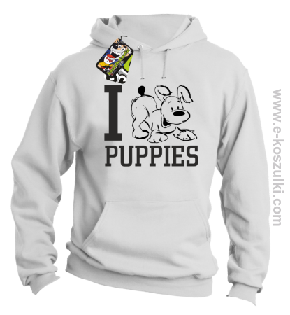 I Love Puppies - bluza z kapturem 