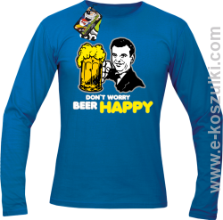 Dont worry beer happy - Longsleeve męski niebieski