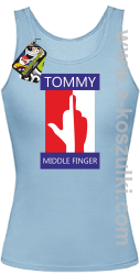 Tommy Middle Finger - top damski błękitny