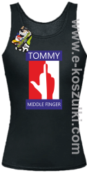 Tommy Middle Finger - top damski czarny