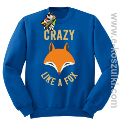 Crazy like a Fox - bluza bez kaptura STANDARD niebieska