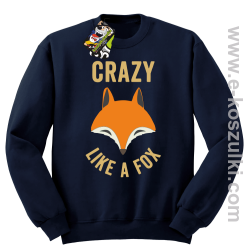 Crazy like a Fox - bluza bez kaptura STANDARD granatowa