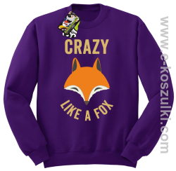 Crazy like a Fox - bluza bez kaptura STANDARD fioletowa