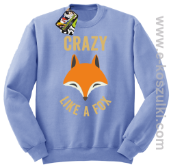 Crazy like a Fox - bluza bez kaptura STANDARD błekitna