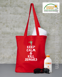 Keep calm and kill zombies - torba EKO czerwona