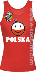 POLSKA Emotik dwukolorowy - top damski czerwony