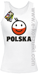 POLSKA Emotik dwukolorowy - top damski biały