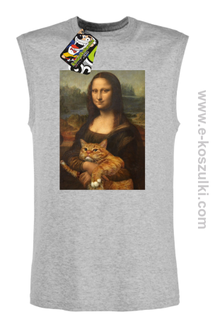 Mona Lisa z kotem - bezrękawnik męski 