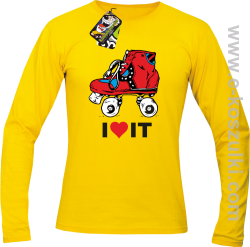 I love rolls rolki retro style it - Longsleeve męski żółty