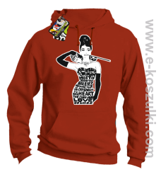 audrey hepburn RETRO-ART - bluza z kapturem pomarańczowa