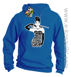 audrey hepburn RETRO-ART - bluza z kapturem niebieska