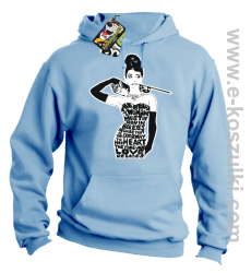 audrey hepburn RETRO-ART - bluza z kapturem błękitna