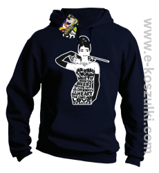 audrey hepburn RETRO-ART - bluza z kapturem granatowa