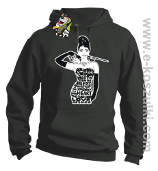 audrey hepburn RETRO-ART - bluza z kapturem szara