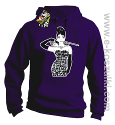 audrey hepburn RETRO-ART - bluza z kapturem fioletowa