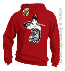 audrey hepburn RETRO-ART - bluza z kapturem czerwona